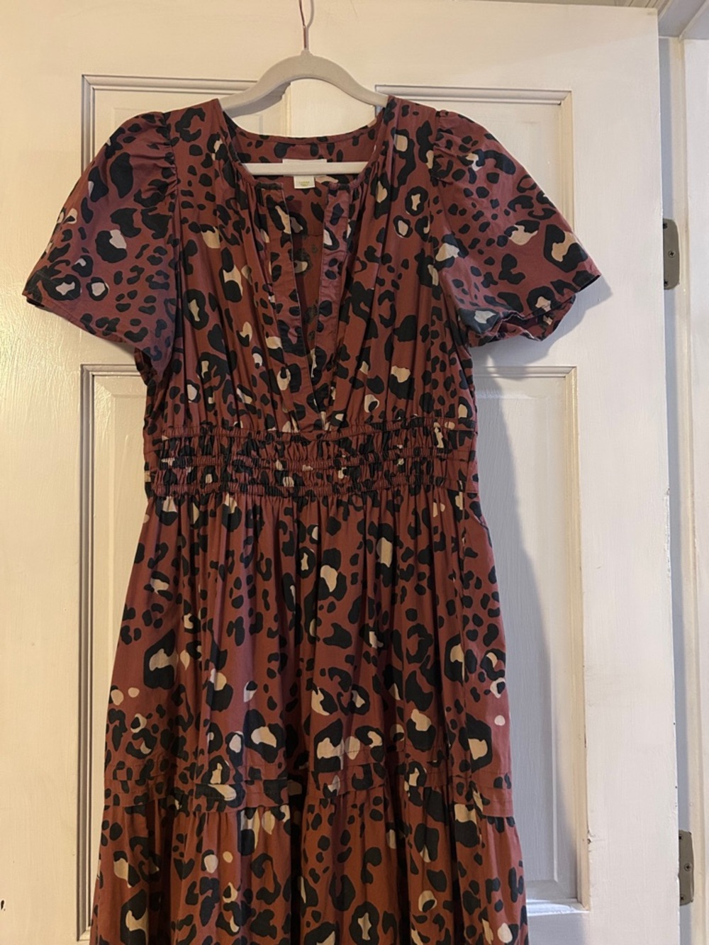 Anthropology Maeve The Somerset Maxi Dress in Leopard Brown Tan Size Large - Picture 4 of 7